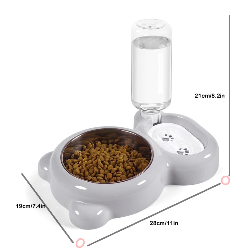 Baby Food Cat - Dispenser air makan kucing, set mangkuk