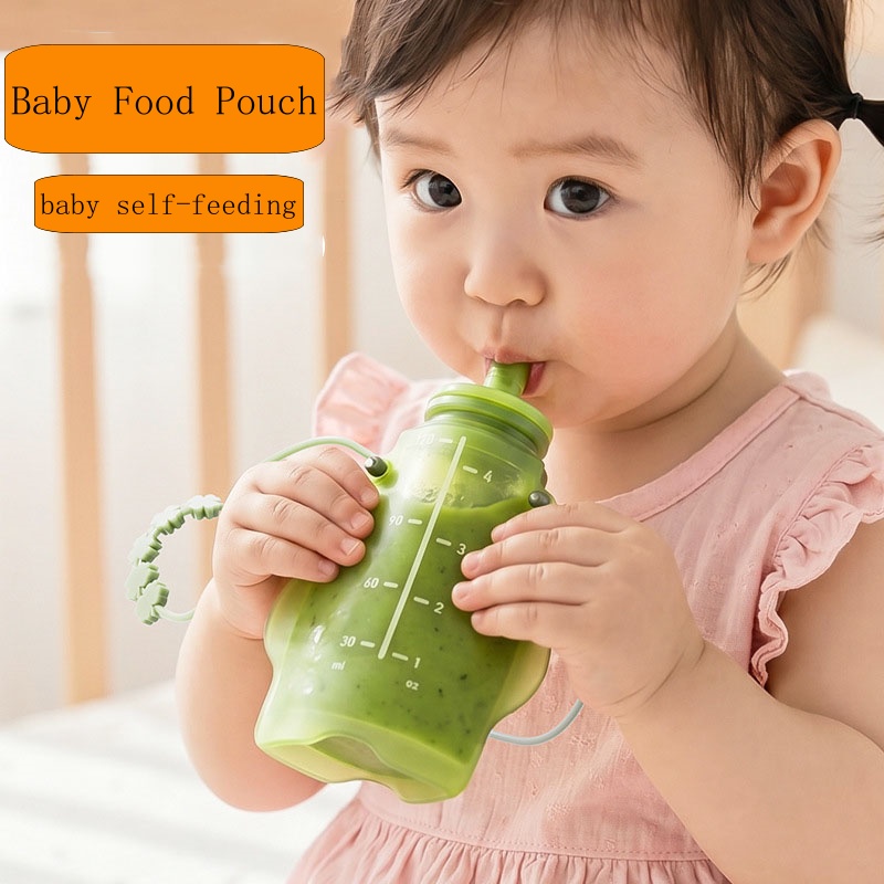 Baby Food Reusable Pouches - Kantong Makanan Bayi dari Silikon Bebas