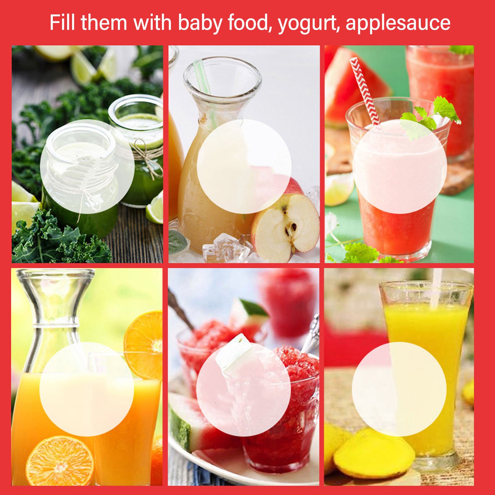 50pcs Kantong Penyimpanan Maka - Baby Food Reusable Pouches ulasan dan harga