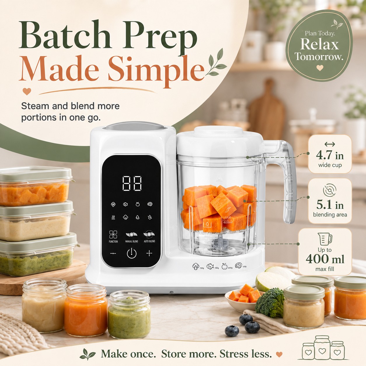 Unit Pembuat Makanan Bayi Ruma - Baby Food Maker And Steamer ulasan dan harga